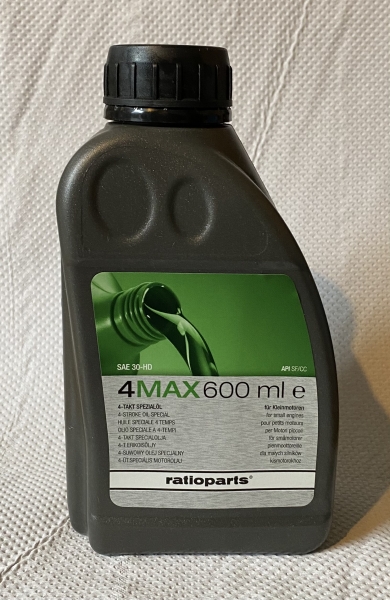 4MAX 4-Takt Motoröl Rasenmäher Rasentraktor Öl SAE30-HD 600 ml