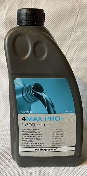 4Max Pro+ 4-Takt Motoröl Rasenmäher Rasentraktor Öl SAE 10W-30 1.5L (Winteröl)