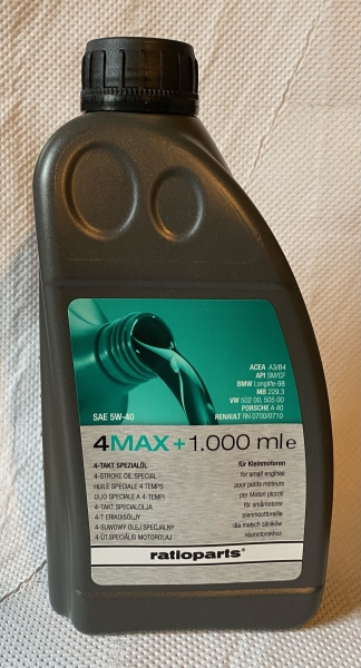 4MAX+ 4-Takt Spezialöl Leichtlauf-Motoröl SAE 5W-40 1.0L